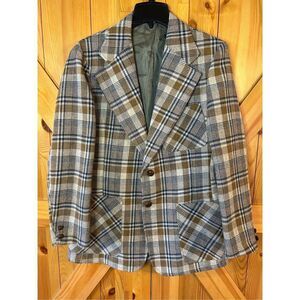 Vintage Mod 60s 70s Sports Coat Jacket Retro Atomic Dance Hippy Hollywood 42R (8